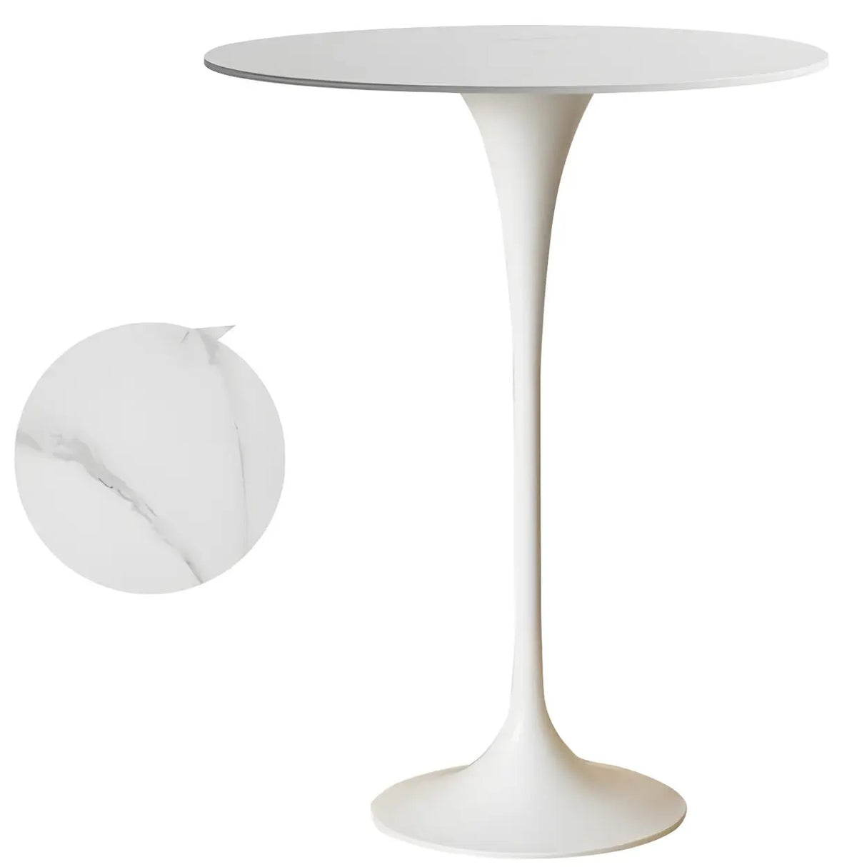 Modern Minimalist Pedestal Small Round Bar Table Image - 14