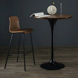 Modern Minimalist Pedestal Small Round Bar Table Image - 17