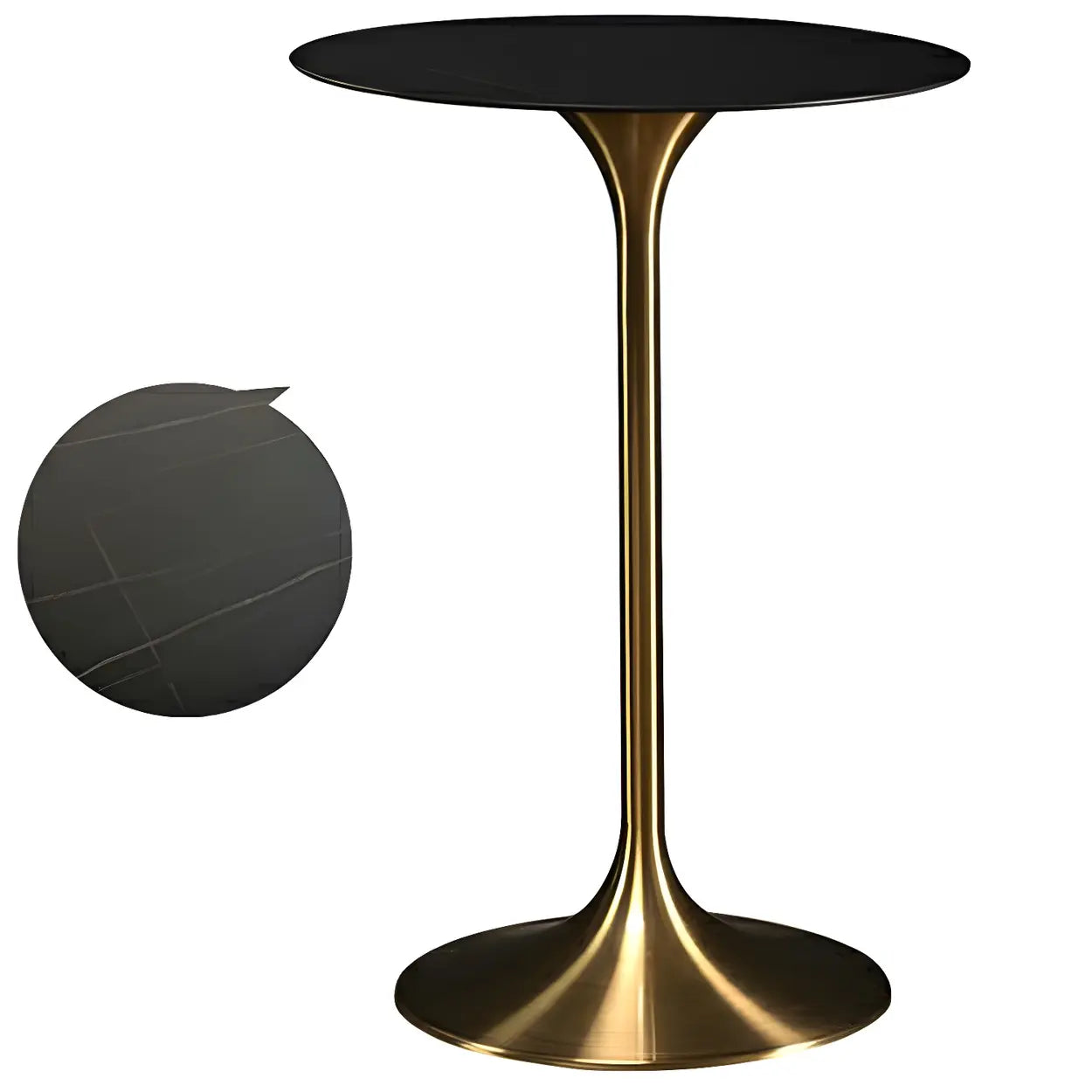 Modern Minimalist Pedestal Small Round Bar Table Image - 20