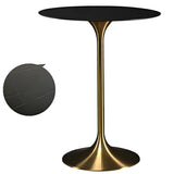 Modern Minimalist Pedestal Small Round Bar Table Image - 21
