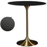 Modern Minimalist Pedestal Small Round Bar Table Image - 22