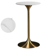 Modern Minimalist Pedestal Small Round Bar Table Image - 23