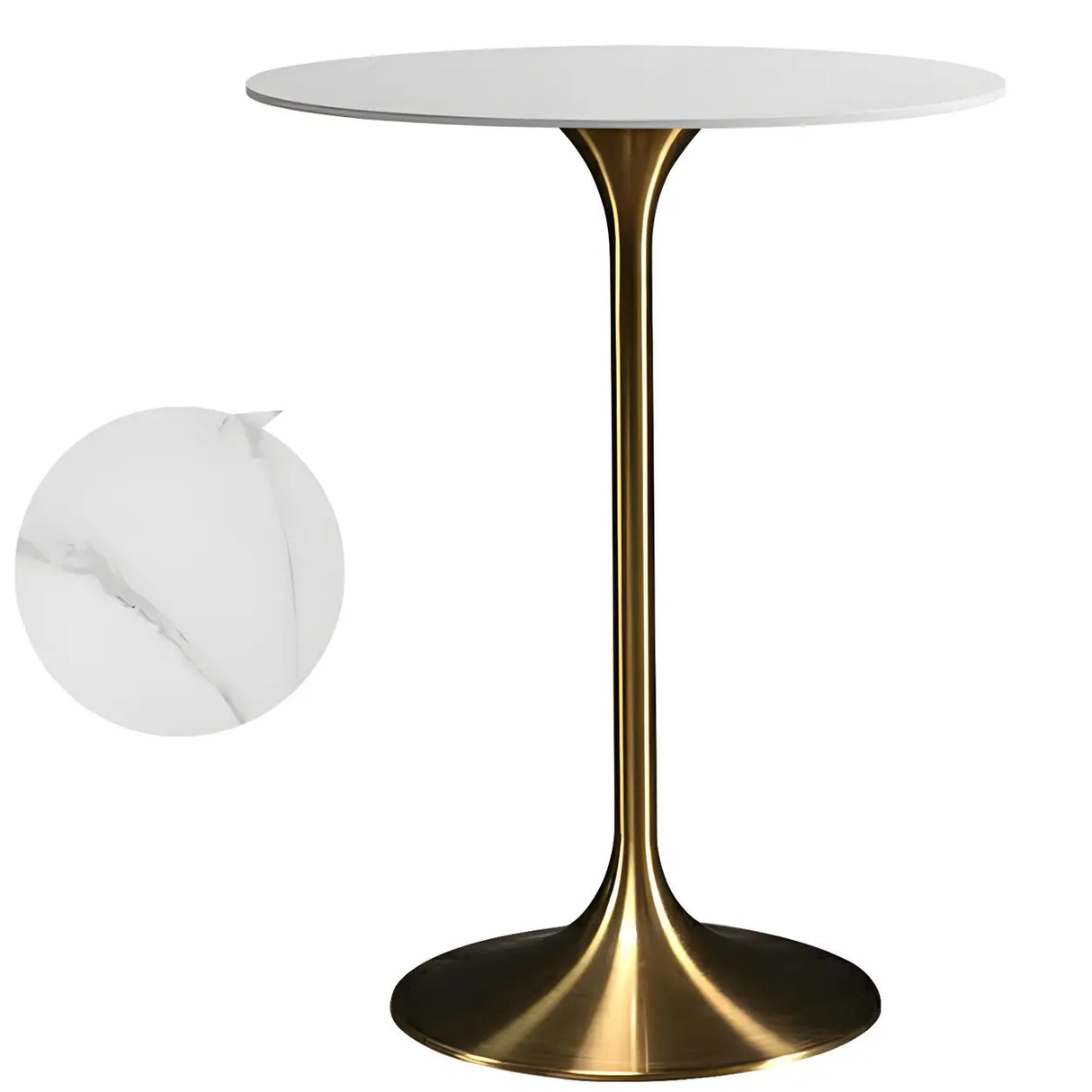 Modern Minimalist Pedestal Small Round Bar Table Image - 25