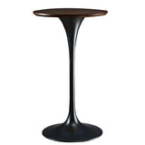 Modern Minimalist Pedestal Small Round Bar Table Image - 27