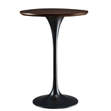 Modern Minimalist Pedestal Small Round Bar Table Image - 28