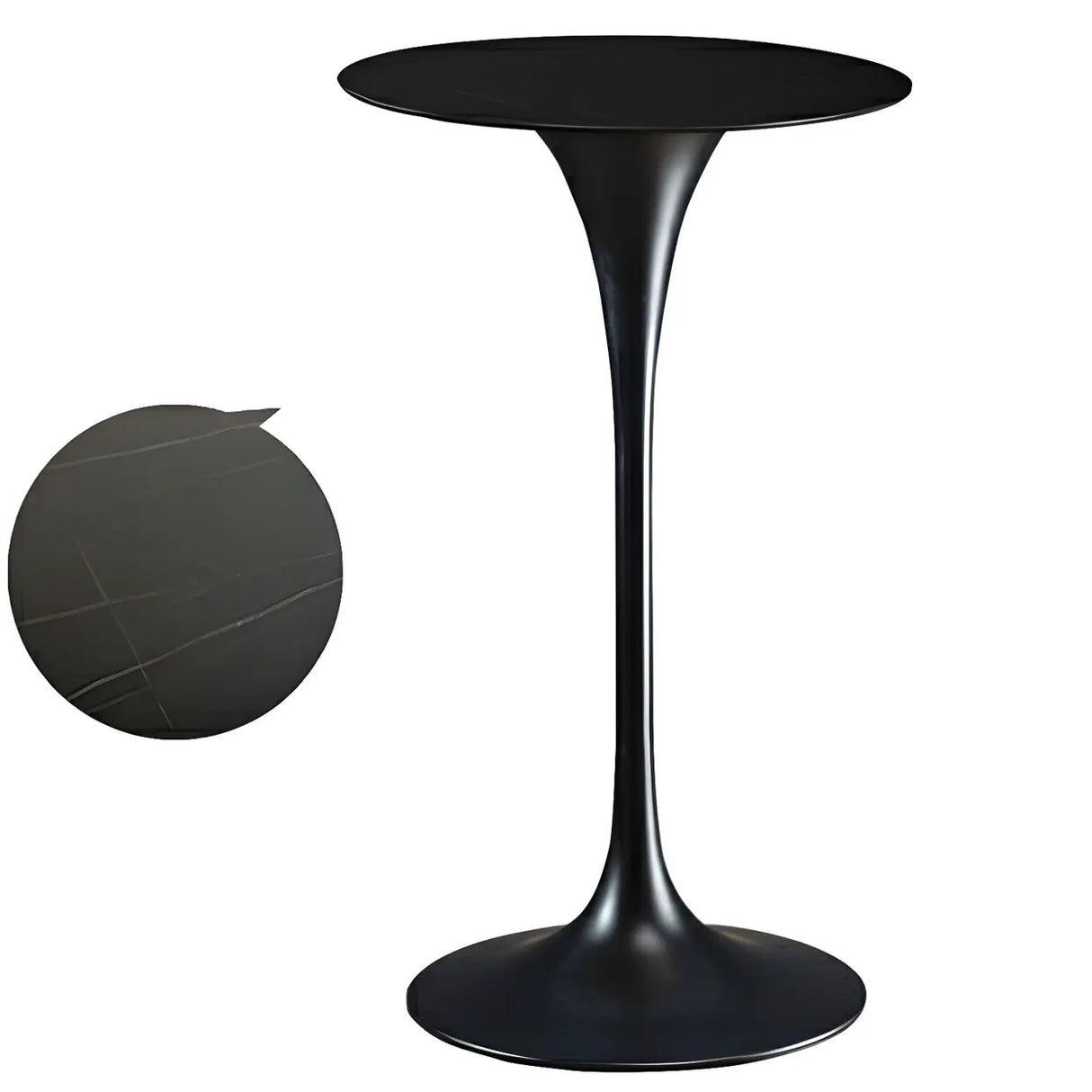 Modern Minimalist Pedestal Small Round Bar Table Image - 3