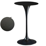 Modern Minimalist Pedestal Small Round Bar Table Image - 3