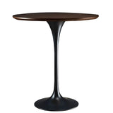 Modern Minimalist Pedestal Small Round Bar Table Image - 30