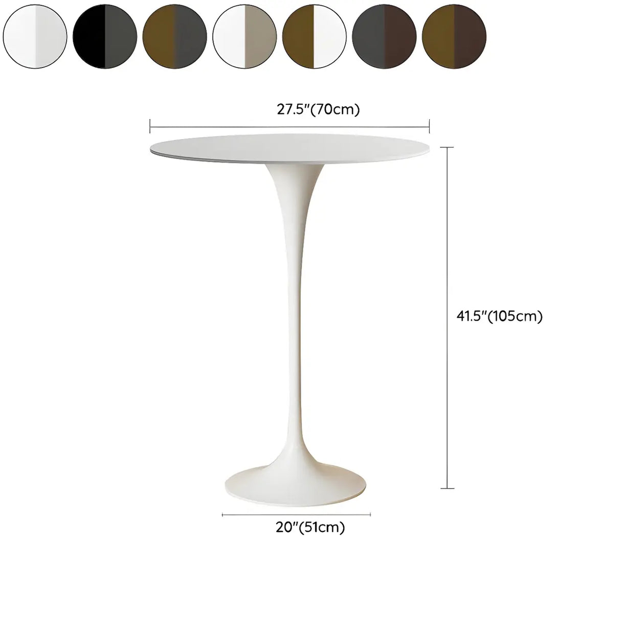 Modern Minimalist Pedestal Small Round Bar Table Image - 36
