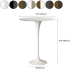 Modern Minimalist Pedestal Small Round Bar Table Image - 36