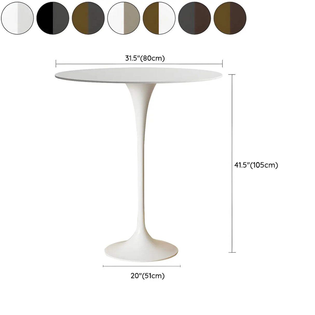 Modern Minimalist Pedestal Small Round Bar Table Image - 37