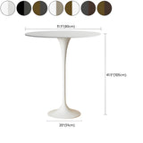 Modern Minimalist Pedestal Small Round Bar Table Image - 37