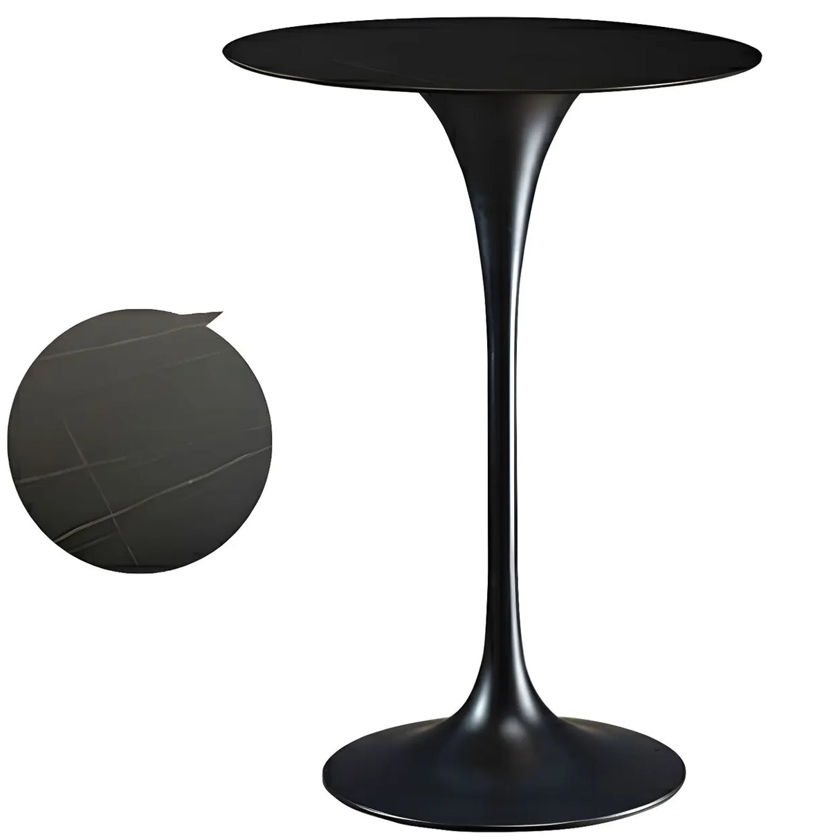 Modern Minimalist Pedestal Small Round Bar Table Image - 5
