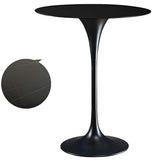 Modern Minimalist Pedestal Small Round Bar Table Image - 7