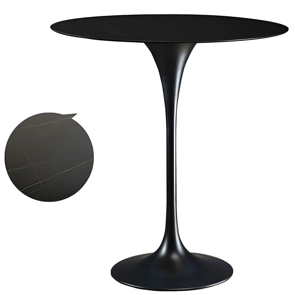 Modern Minimalist Pedestal Small Round Bar Table Image - 8