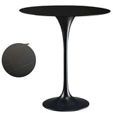 Modern Minimalist Pedestal Small Round Bar Table Image - 8