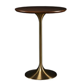Modern Minimalist Pedestal Small Round Bar Table Image - 9