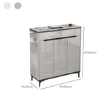 Modern Minimalist Rectangle Wood Entryway Gray Shoe Cabinet Image - 35