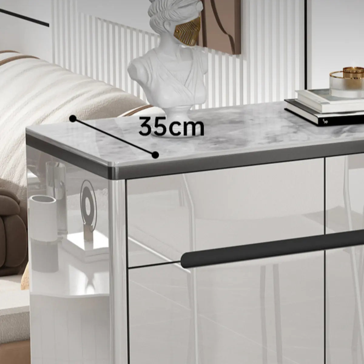 Modern Minimalist Rectangle Wood Entryway Gray Shoe Cabinet Image - 7