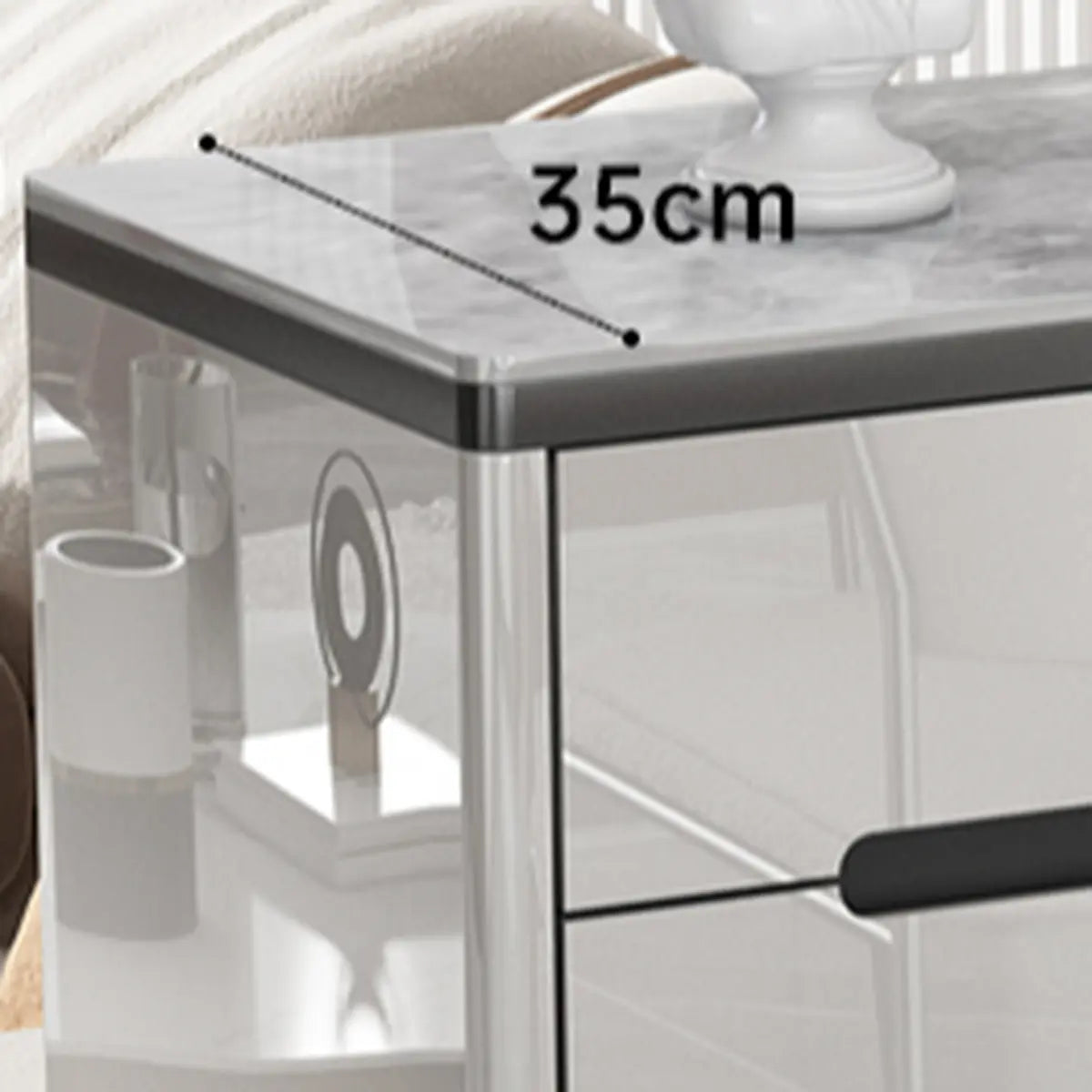 Modern Minimalist Rectangle Wood Entryway Gray Shoe Cabinet Image - 9