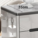Modern Minimalist Rectangle Wood Entryway Gray Shoe Cabinet Image - 9