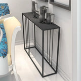 Modern Minimalist Rectangular Black Alloy Console Table Image - 1