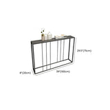 Modern Minimalist Rectangular Black Alloy Console Table Image - 10