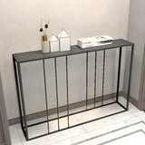Modern Minimalist Rectangular Black Alloy Console Table Image - 3