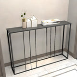 Modern Minimalist Rectangular Black Alloy Console Table Image - 3