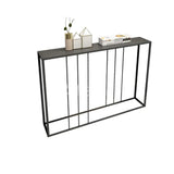 Modern Minimalist Rectangular Black Alloy Console Table Image - 5