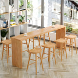 Modern Minimalist 	Rectangular Wood Bar Table for Cafe Image - 1