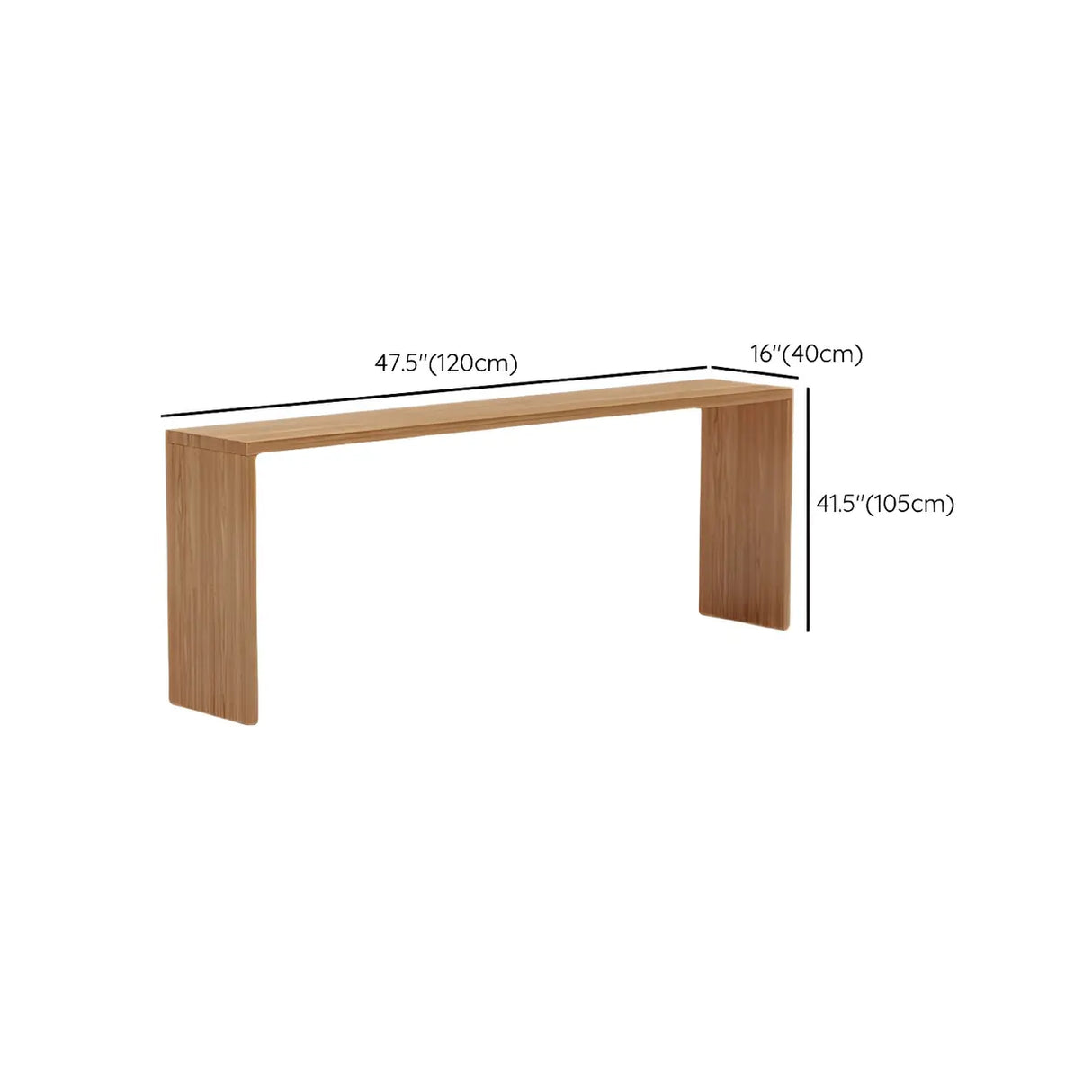 Modern Minimalist 	Rectangular Wood Bar Table for Cafe Image - 12