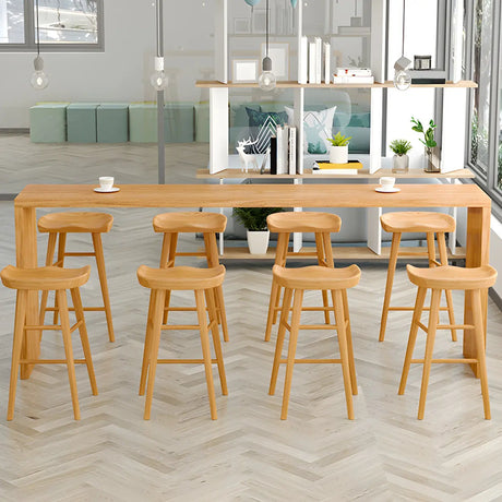 Modern Minimalist 	Rectangular Wood Bar Table for Cafe Image - 2