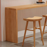 Modern Minimalist 	Rectangular Wood Bar Table for Cafe Image - 7