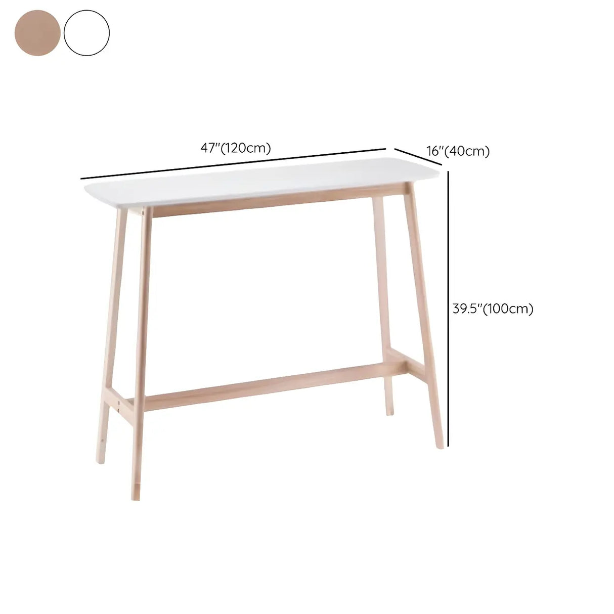 Modern Minimalist Rectangular Wood Counter Height Bar Table Image - 15