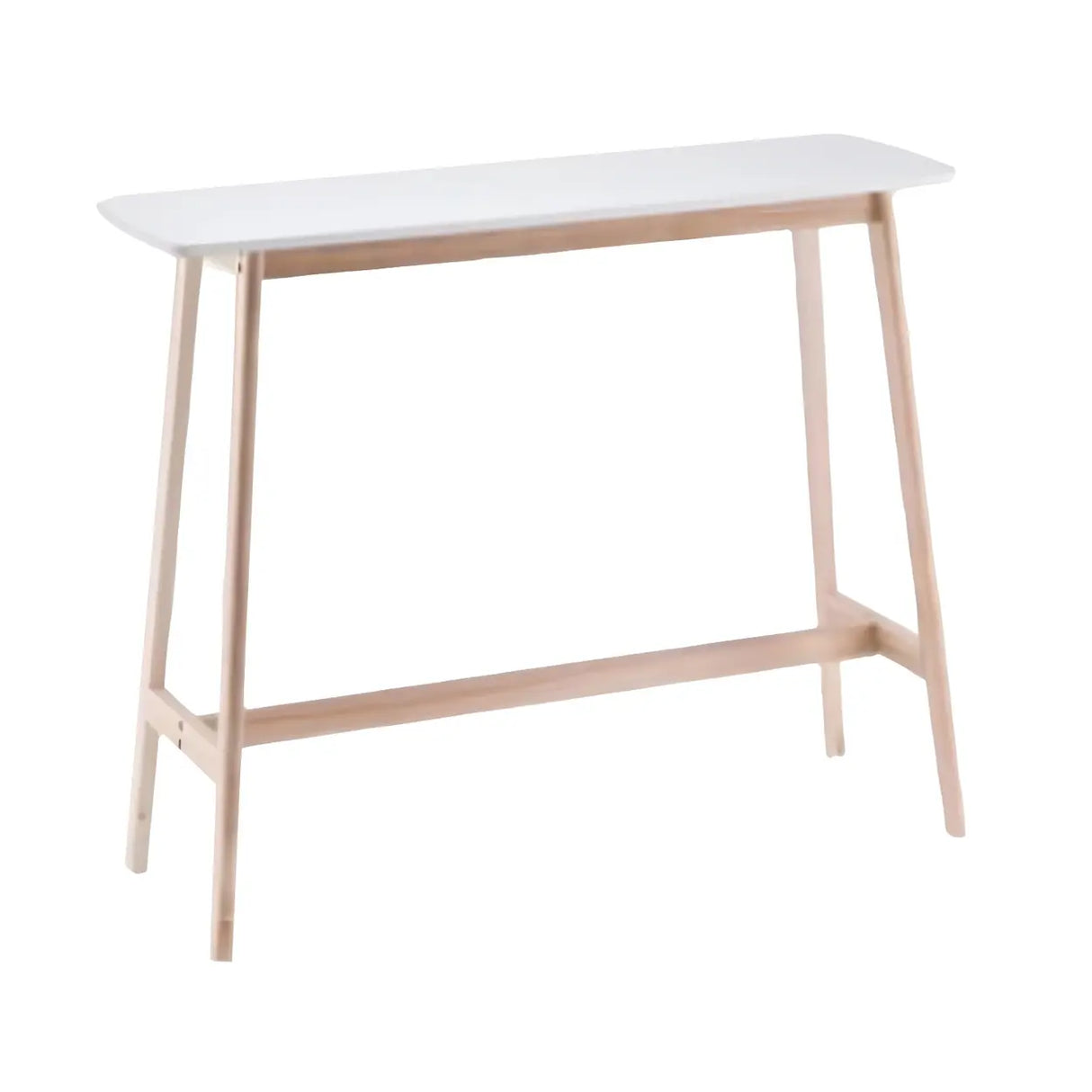 Modern Minimalist Rectangular Wood Counter Height Bar Table Image - 5