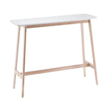 Modern Minimalist Rectangular Wood Counter Height Bar Table Image - 5