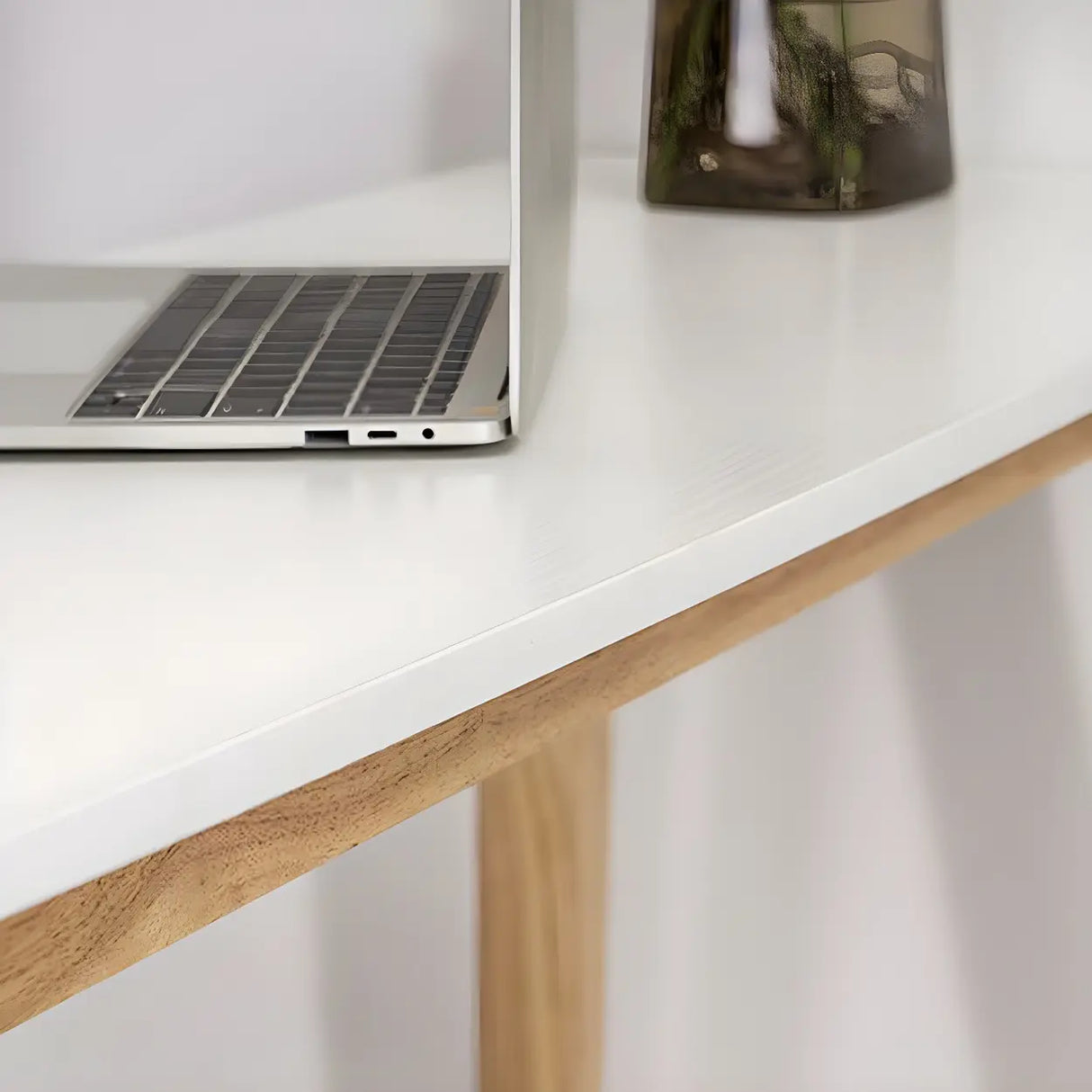 Modern Minimalist Rectangular Wood Counter Height Bar Table Image - 9