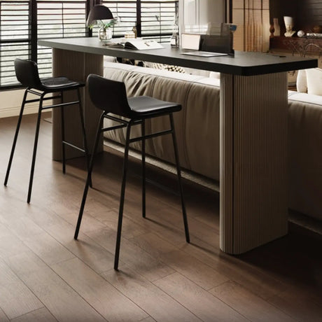 Modern Minimalist Rectangular Wood Sofa Bar Table Image - 1