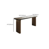 Modern Minimalist Rectangular Wood Sofa Bar Table Image - 12