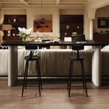 Modern Minimalist Rectangular Wood Sofa Bar Table Image - 2