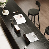 Modern Minimalist Rectangular Wood Sofa Bar Table Image - 4