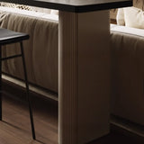 Modern Minimalist Rectangular Wood Sofa Bar Table Image - 5
