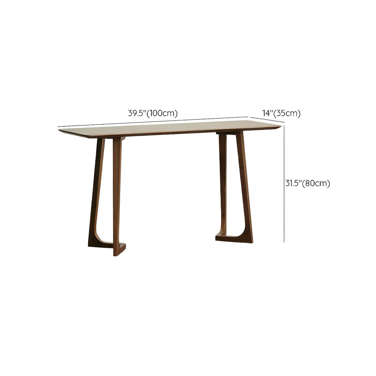 Modern Minimalist Rectangular Wooden Brown Console Table 