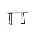 Modern Minimalist Rectangular Wooden Brown Console Table Image - 11