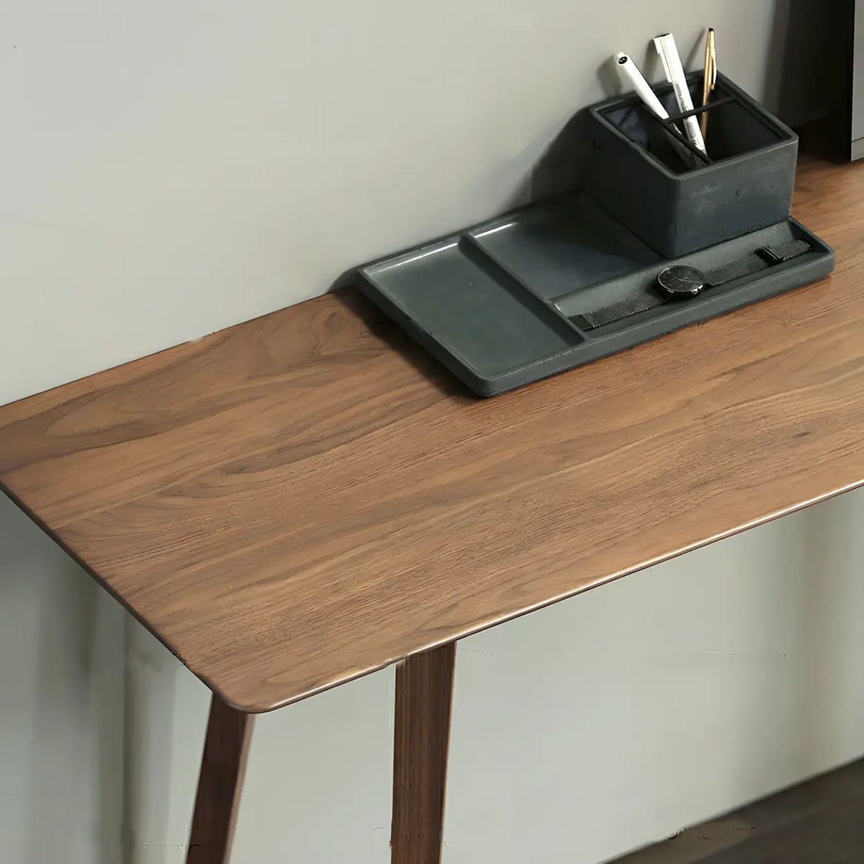 Modern Minimalist Rectangular Wooden Brown Console Table Image - 7