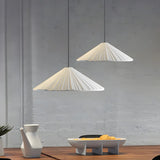 Modern Minimalist Ribbed Cone-Shaped Pendant Light Image - 11