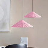 Modern Minimalist Ribbed Cone-Shaped Pendant Light Image - 2