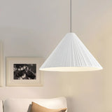 Modern Minimalist Ribbed Cone-Shaped Pendant Light Image - 21