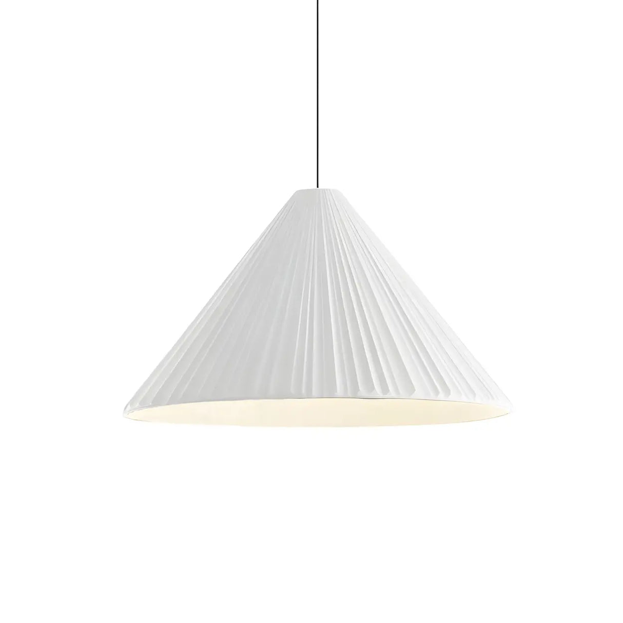 Modern Minimalist Ribbed Cone-Shaped Pendant Light Image - 23